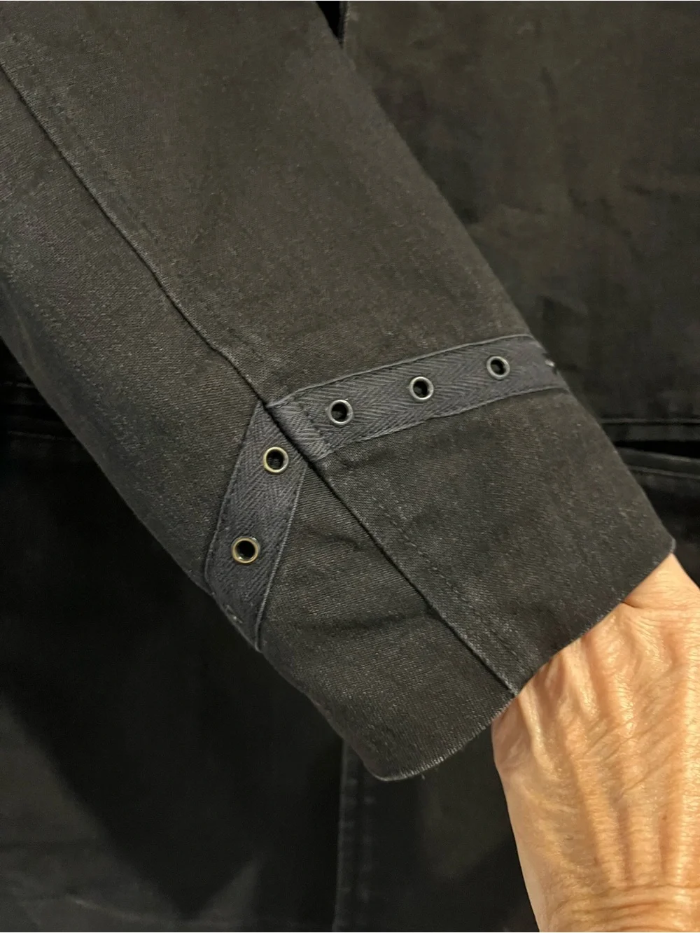 Royal Underground Men’s Black Cotton Blend Stretch Jean Blazer Jacket Size L